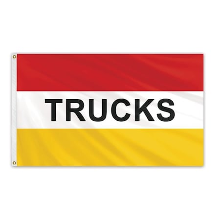 Global Flags Unlimited Trucks Red/White/Yellow Message Flag 3'x5' Standard Flag 204607